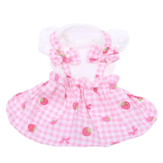 Princess Dog Cat Dress Strawberry Design Pet Puppy Skirt Spring/Summer Clothes Outfit